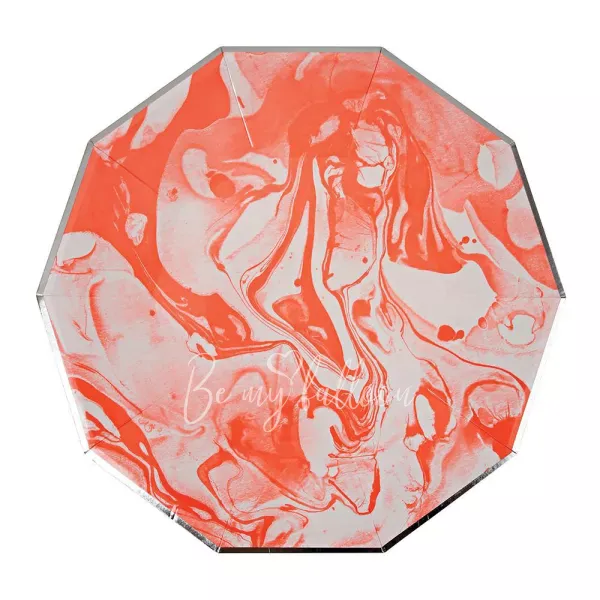 Тарелки Neon Orange Marble (большие)