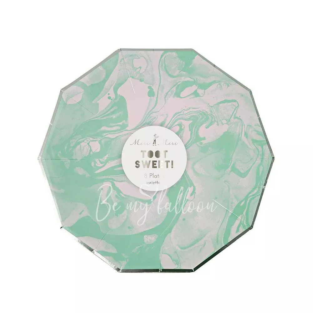 Mint Marble Plates (small)