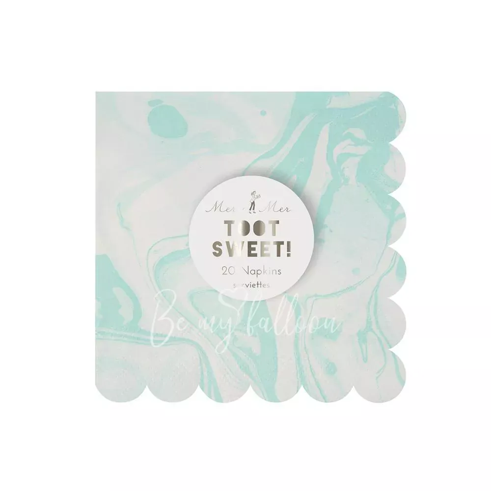Салфетки для вечеринки Mint Marble (маленькие)