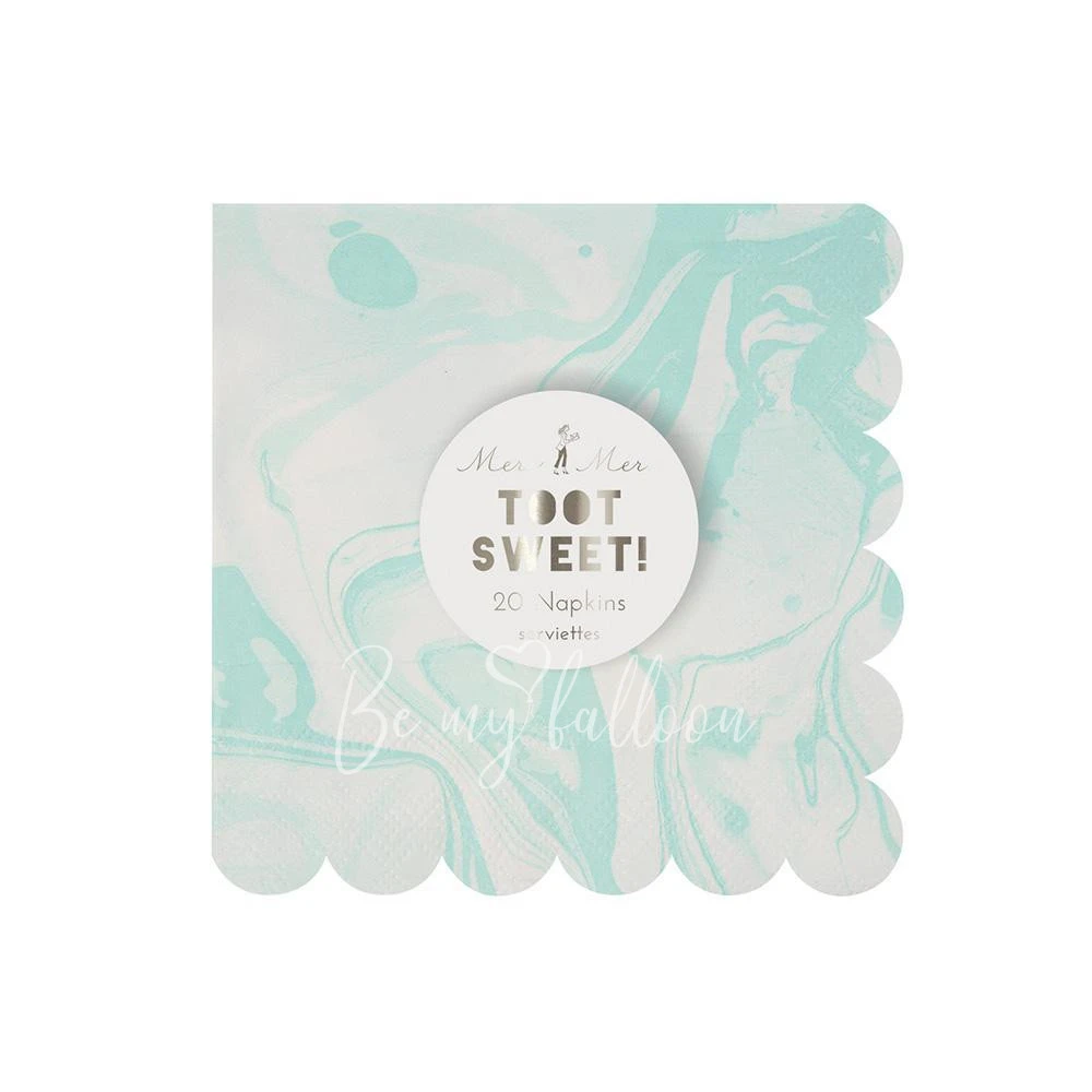 Салфетки для вечеринки Mint Marble (маленькие)