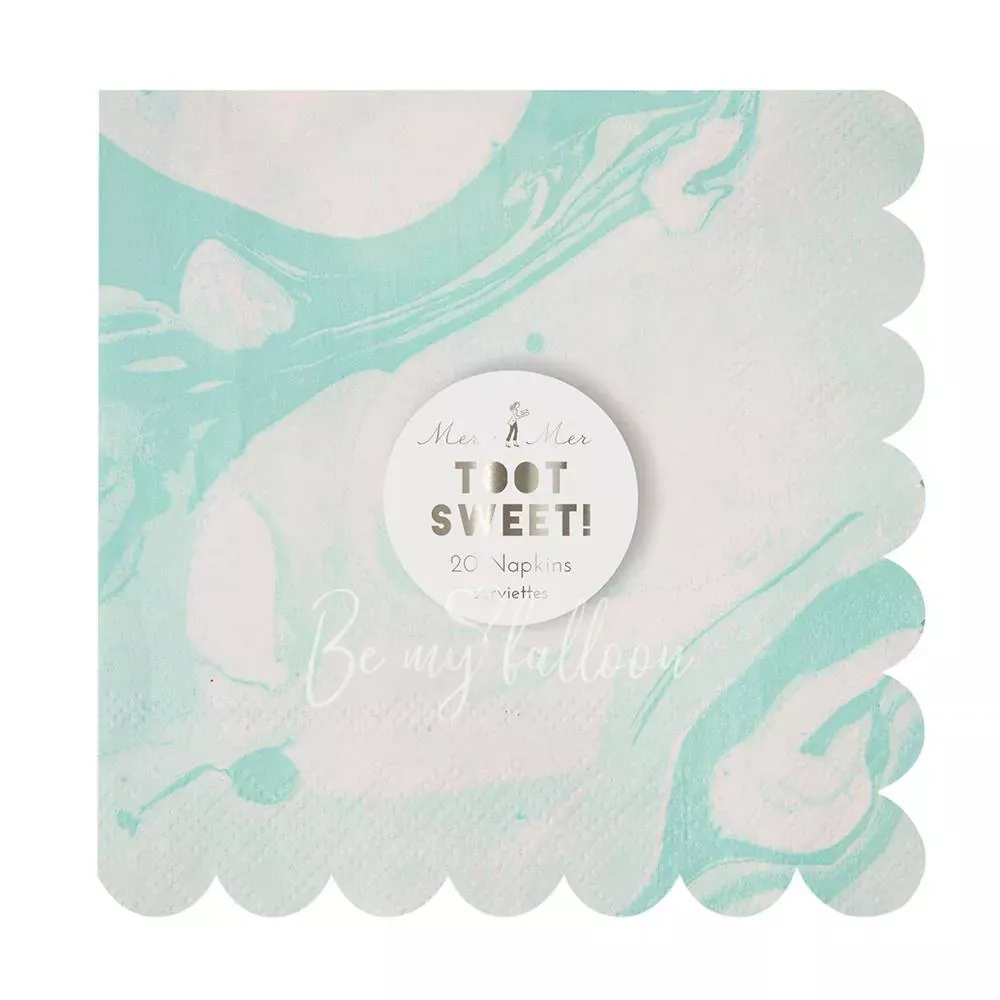 Салфетки для вечеринки Mint Marble (большие)