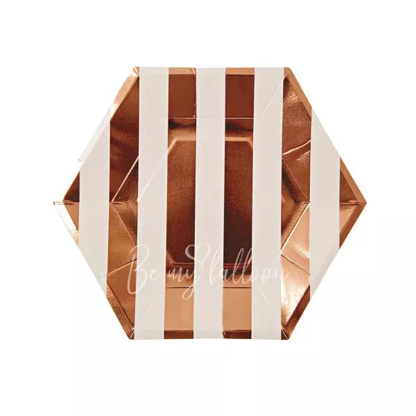 Rose Gold Striped Plates (small)