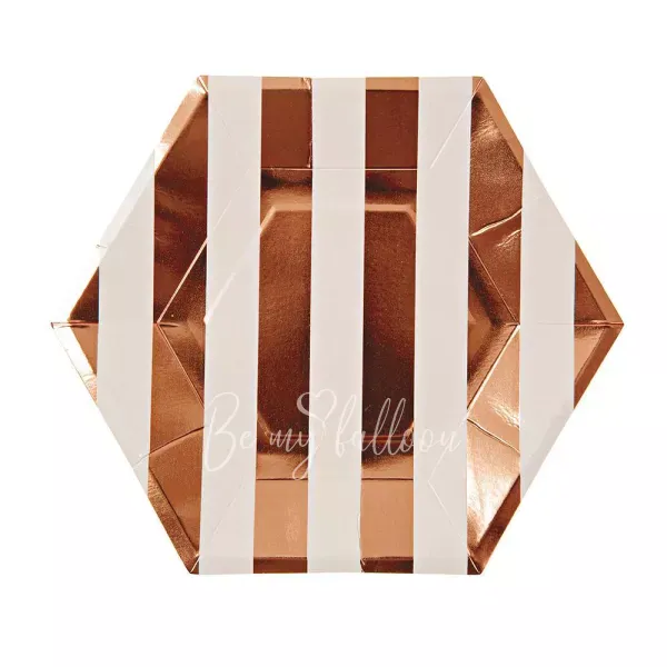 Rose Gold Striped Plates (large)