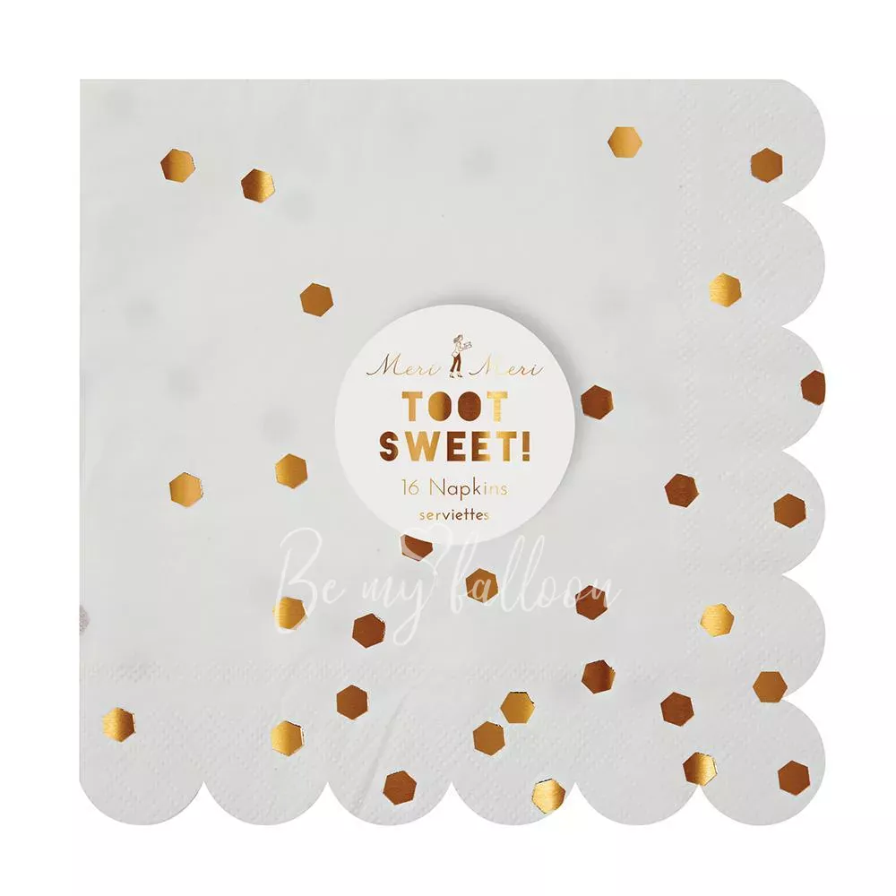 Салфетки для вечеринки Конфетти розовое золото (большие)