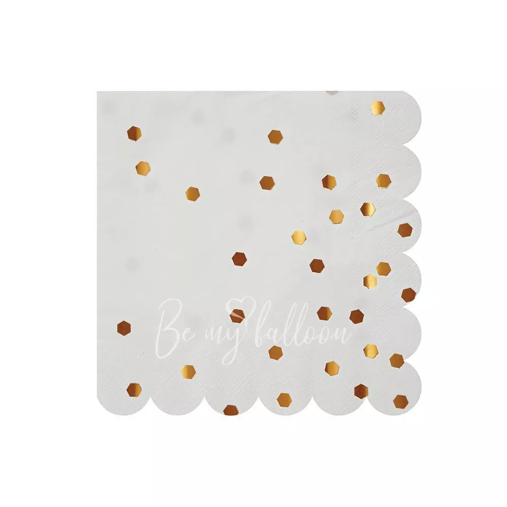 Салфетки для вечеринки Конфетти розовое золото (маленькие)