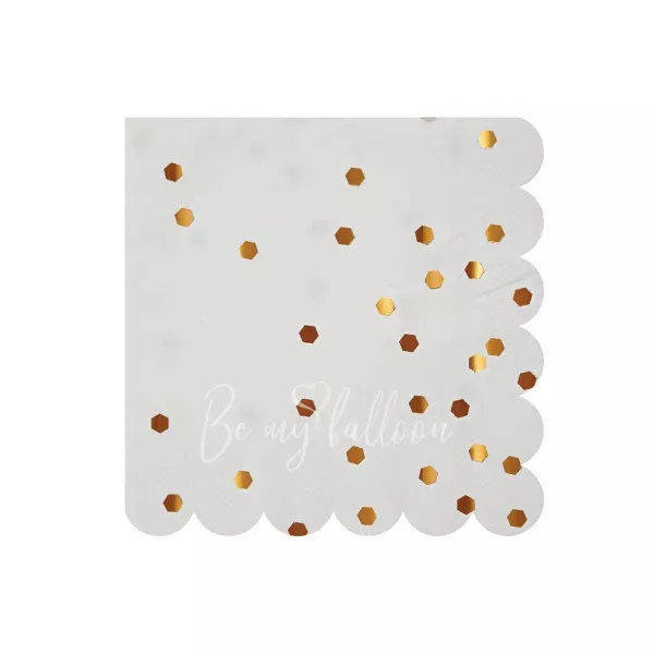 Салфетки для вечеринки Конфетти розовое золото (маленькие)