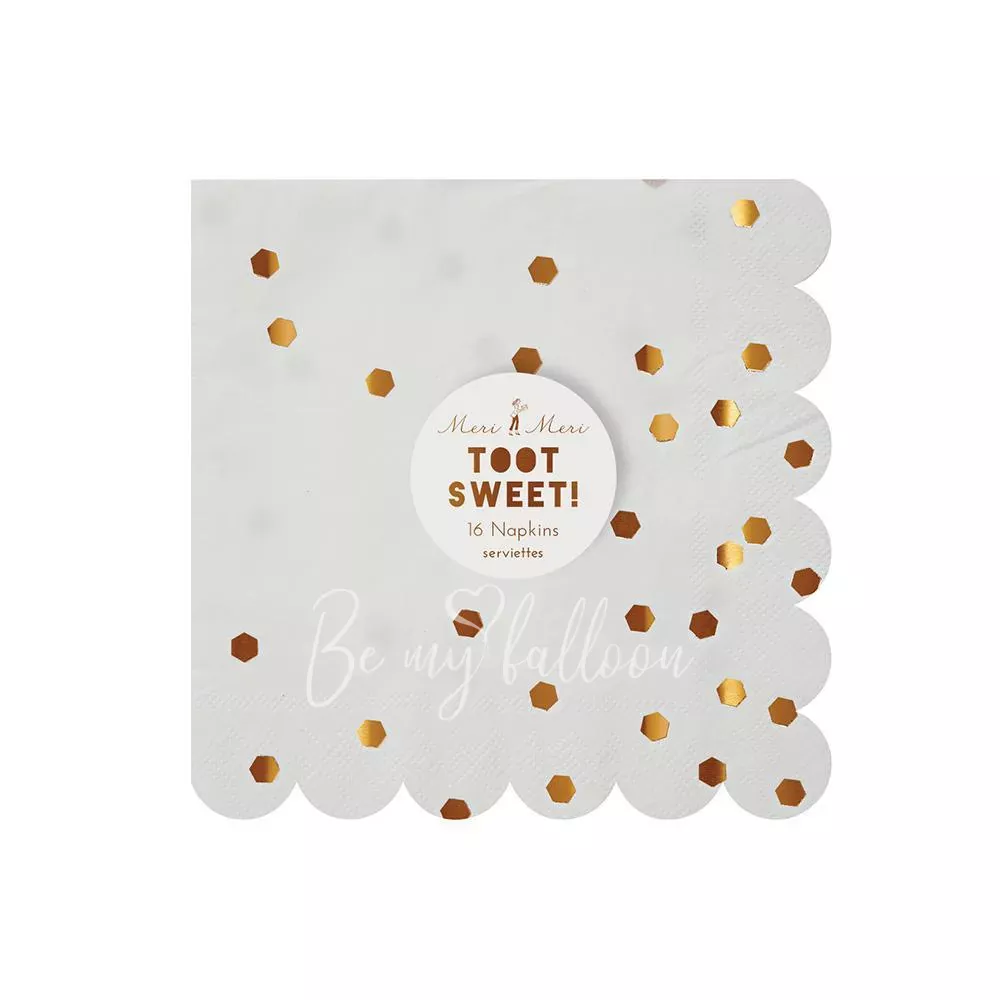 Салфетки для вечеринки Конфетти розовое золото (маленькие)