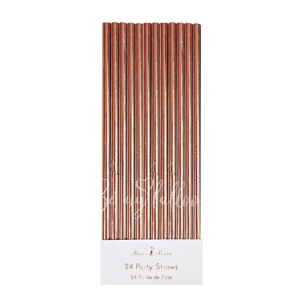Rose Gold Foil Party Straws