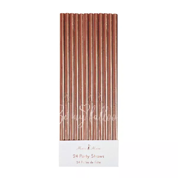 Rose Gold Foil Party Straws