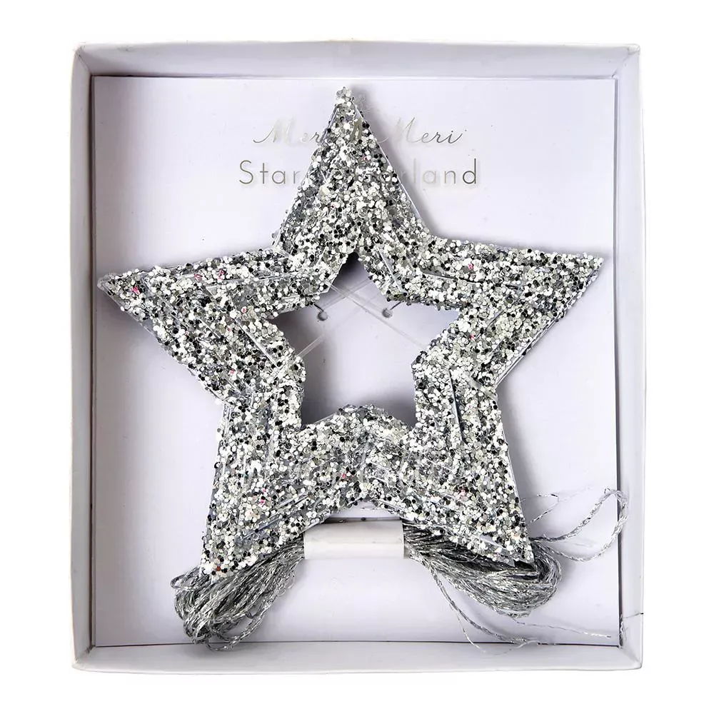 Chunky Glitter Stars Mini Garland
