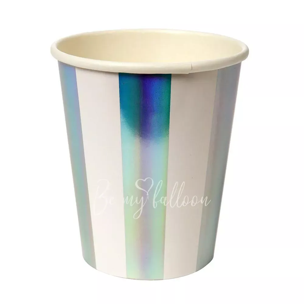Holographic Silver Stripe Cups