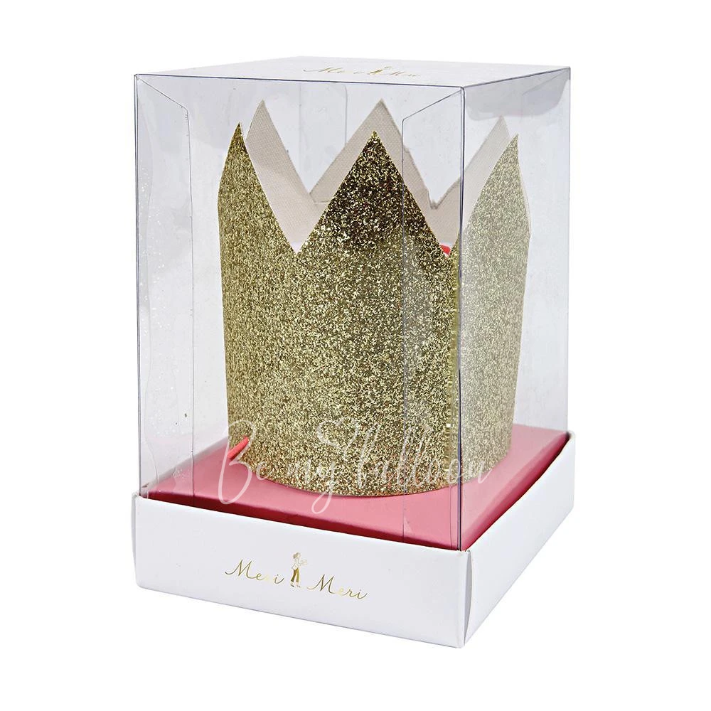 Mini Gold Glittered Crowns