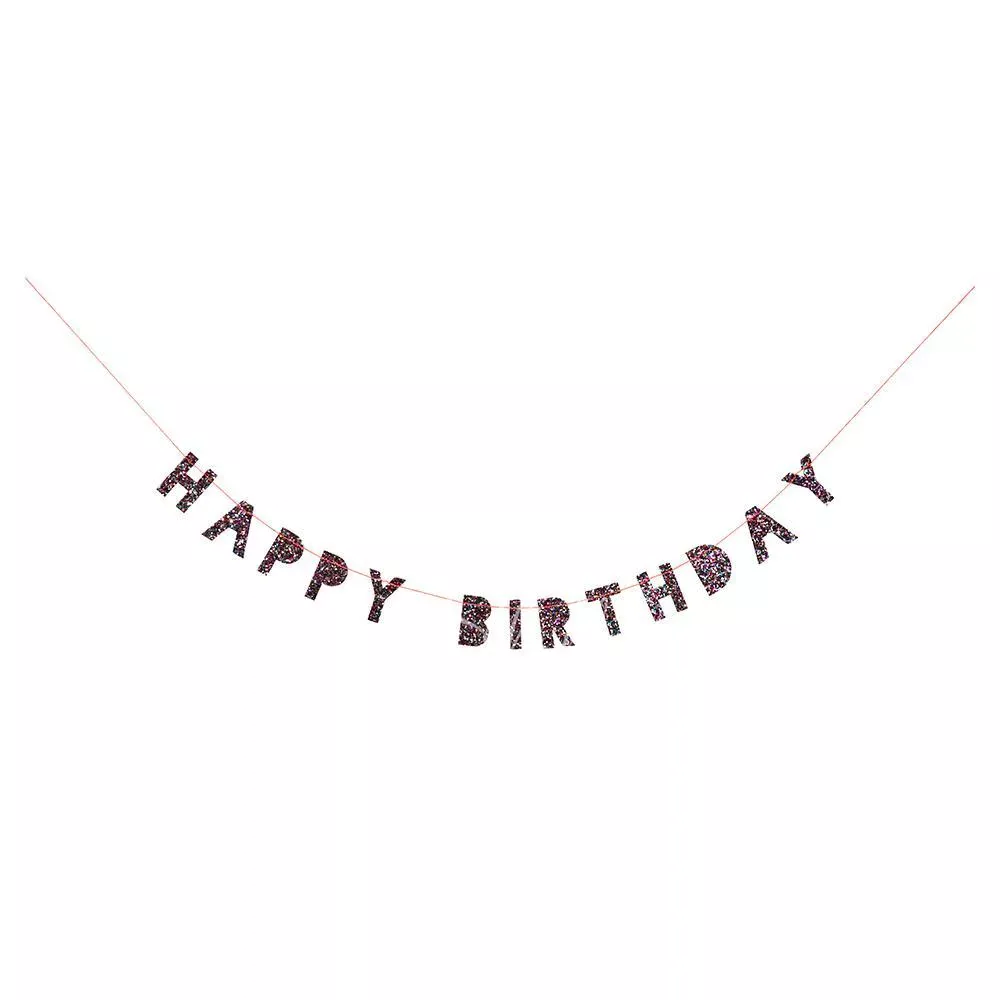 Colored Glitter Birthday Mini Garland