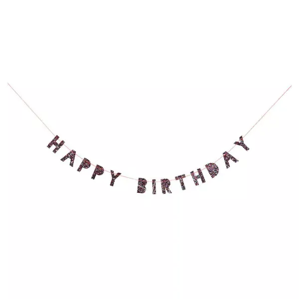 Colored Glitter Birthday Mini Garland