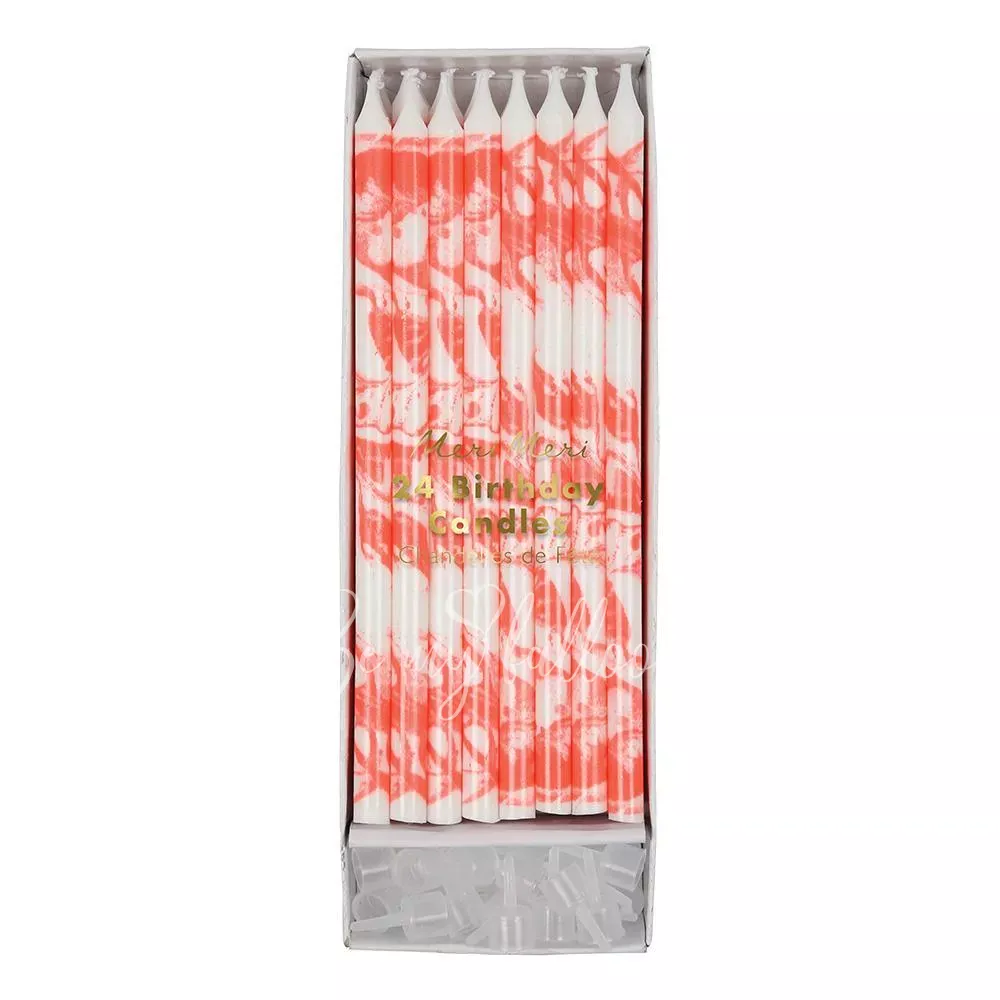 Свечи неоновый мраморный коралл