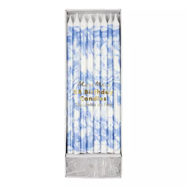 Свечи синий мрамор