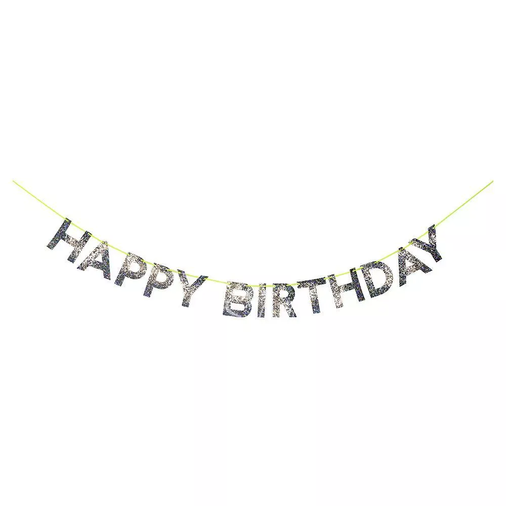 Silver Happy Birthday Garland