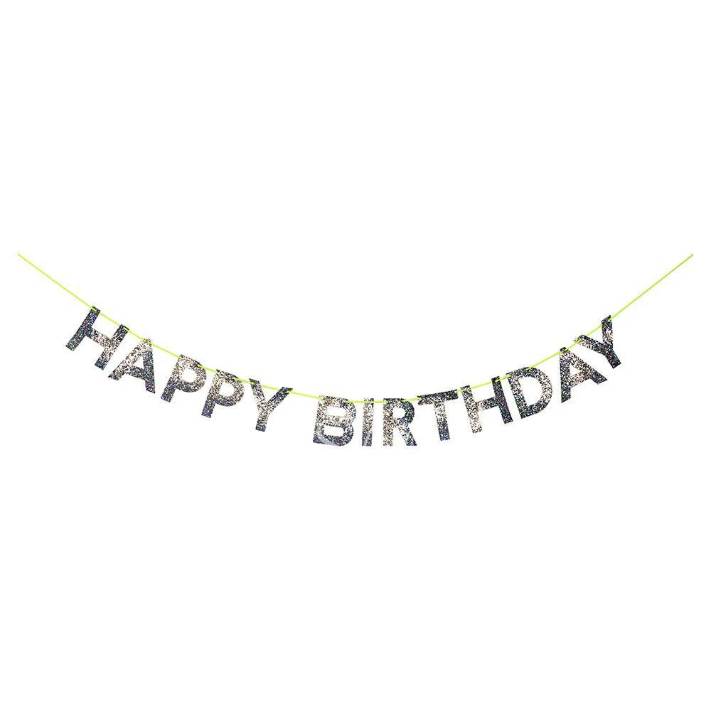 Silver Happy Birthday Garland