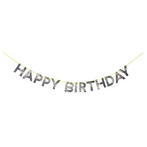 Silver Happy Birthday Garland