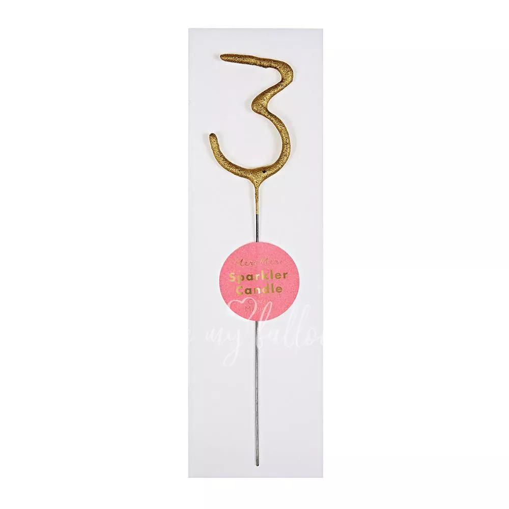 Золотая бенгальская свечка-огонь "3"