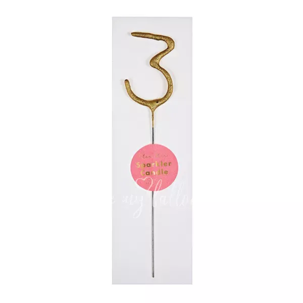 Золотая бенгальская свечка-огонь "3"