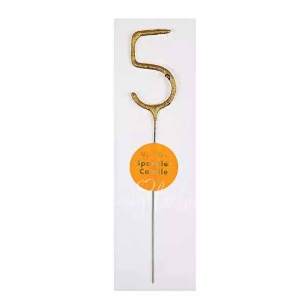 Золотая бенгальская свечка-огонь "5"