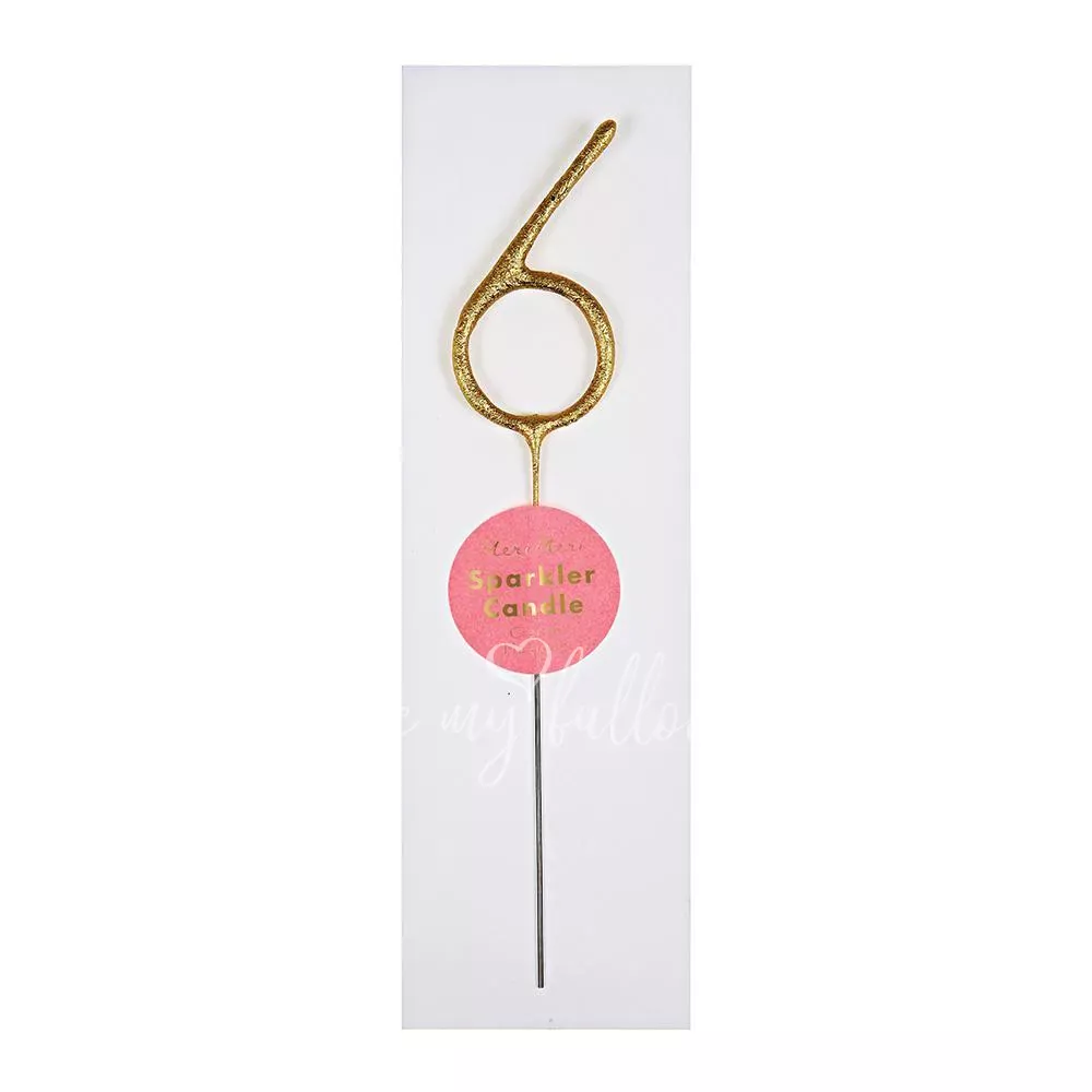 Золотая бенгальская свечка-огонь "6"