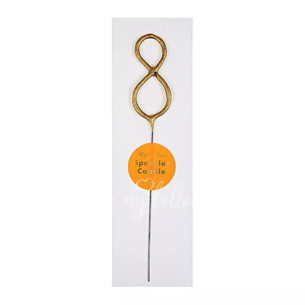 Золотая бенгальская свечка-огонь "8"