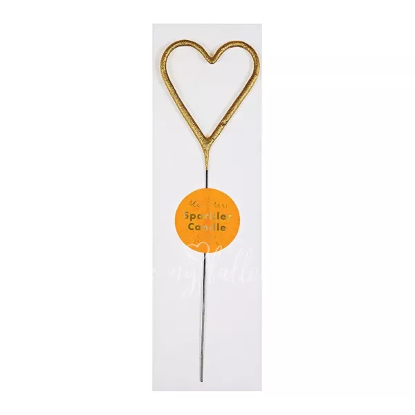 Свеча в форме сердца с золотым блеском