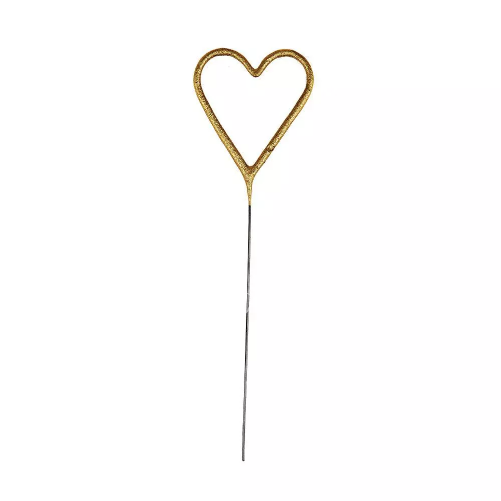 Свеча в форме сердца с золотым блеском
