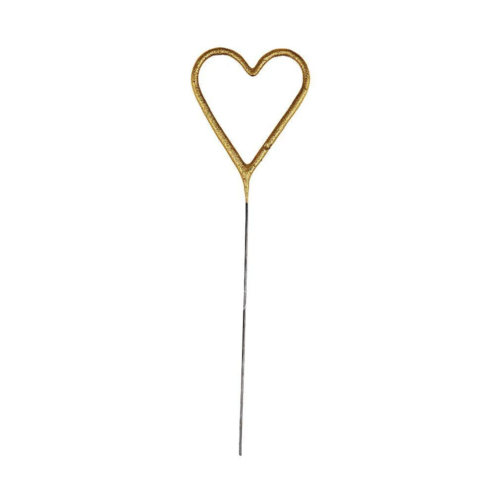 Gold Sparkler Heart Candle