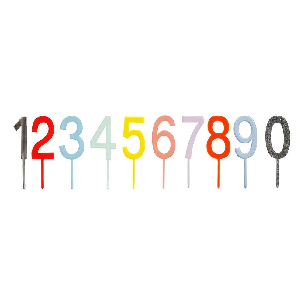 Multicolour Number Cake Toppers