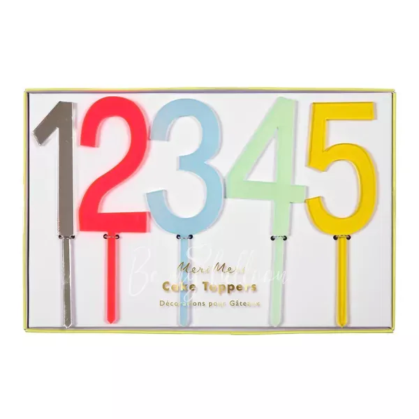 Multicolour Number Cake Toppers