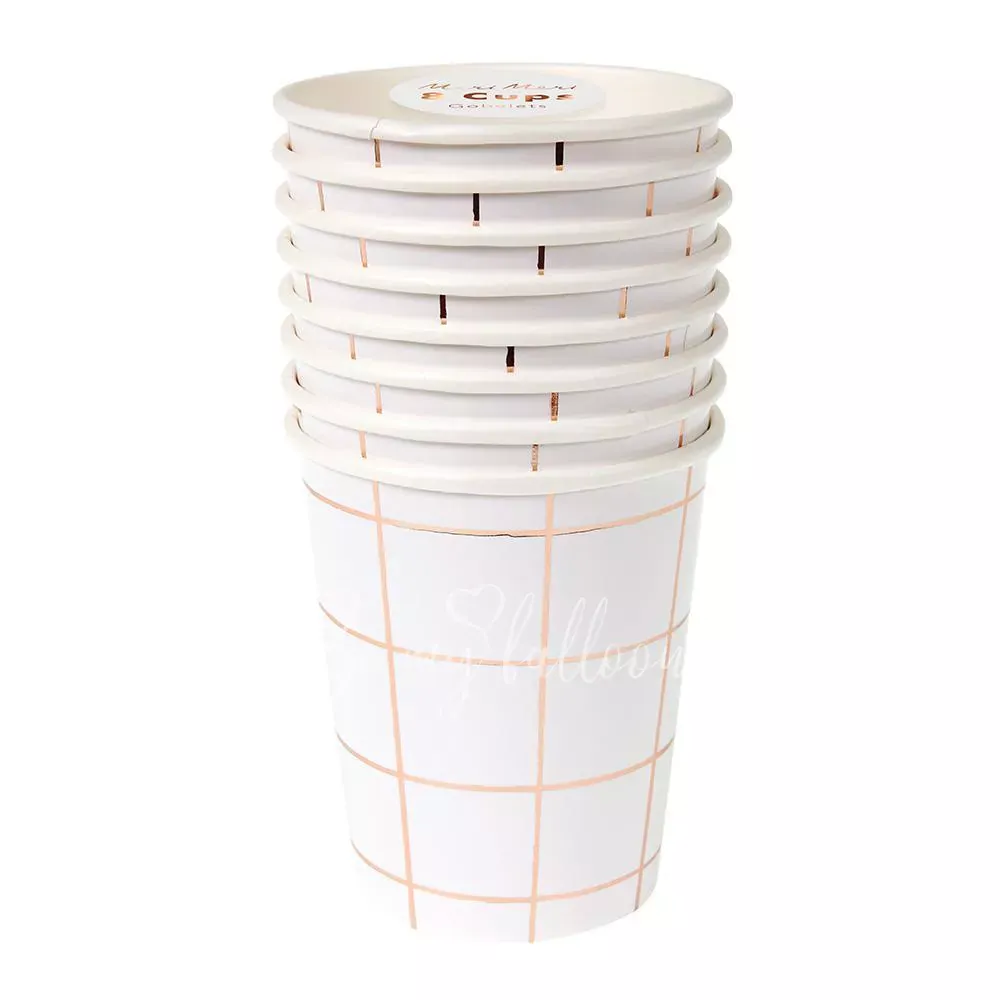 Rose Gold Grid Cups
