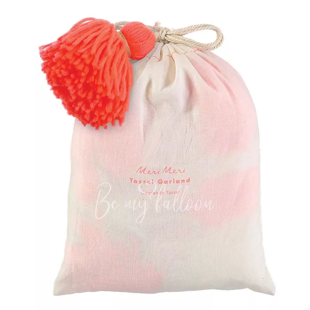 Coral Wool Tassel Garland