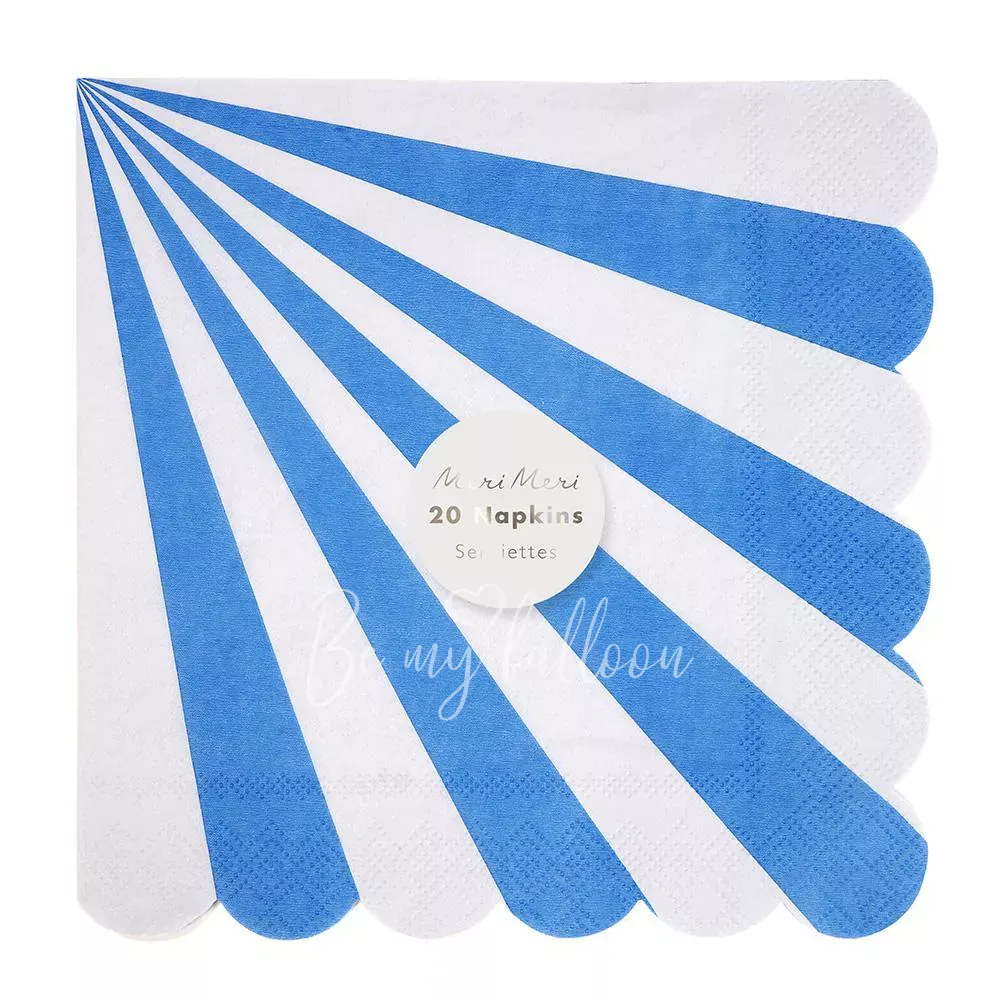 Blue Fan Stripe Napkins (large)
