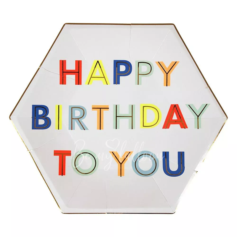 Тарелки для вечеринки Happy Birthday to You (большие)