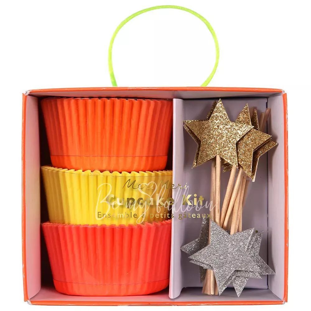 Набор для украшения капкейков Неон и Звезды