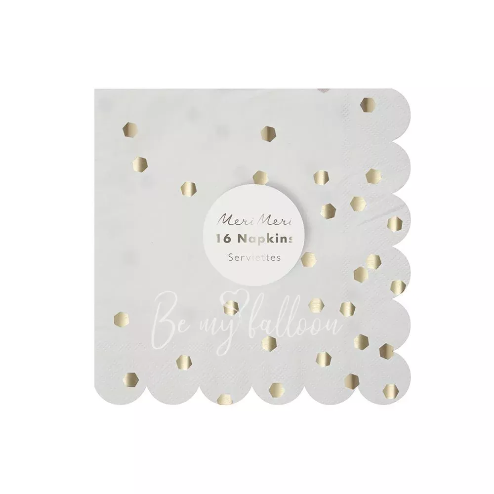 Салфетки для вечеринки Серебряные Конфетти (маленькие)