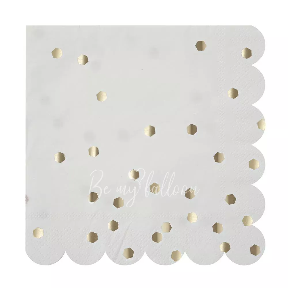 Салфетки для вечеринки Серебряные Конфетти (большие)