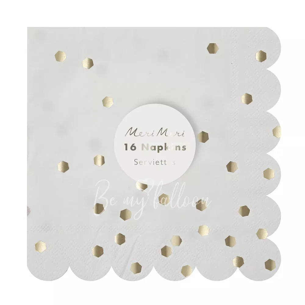 Салфетки для вечеринки Серебряные Конфетти (большие)