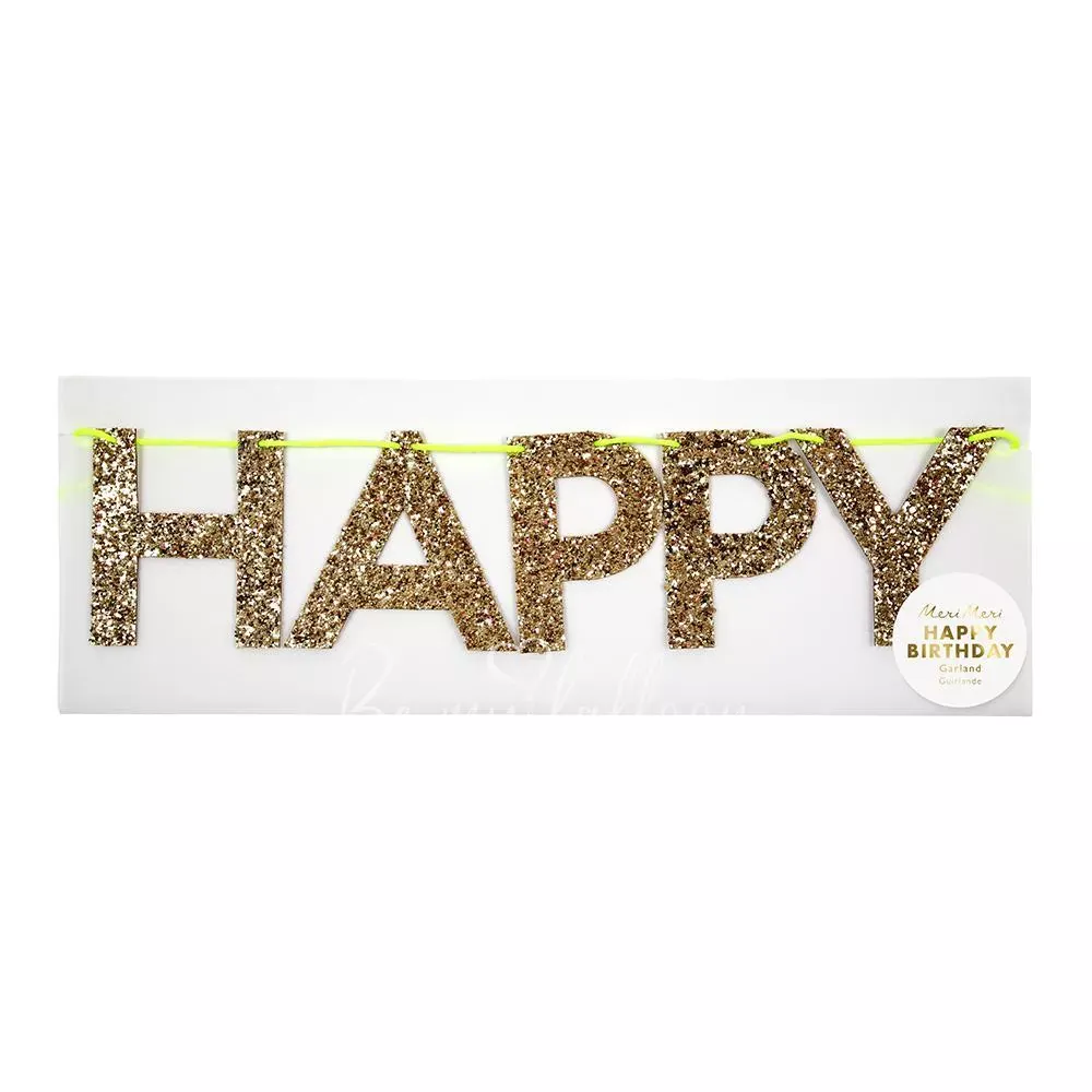 Gold Happy Birthday Garland