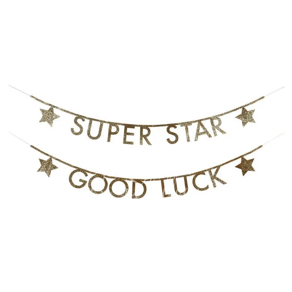Gold Glitter Letter Garland Kit