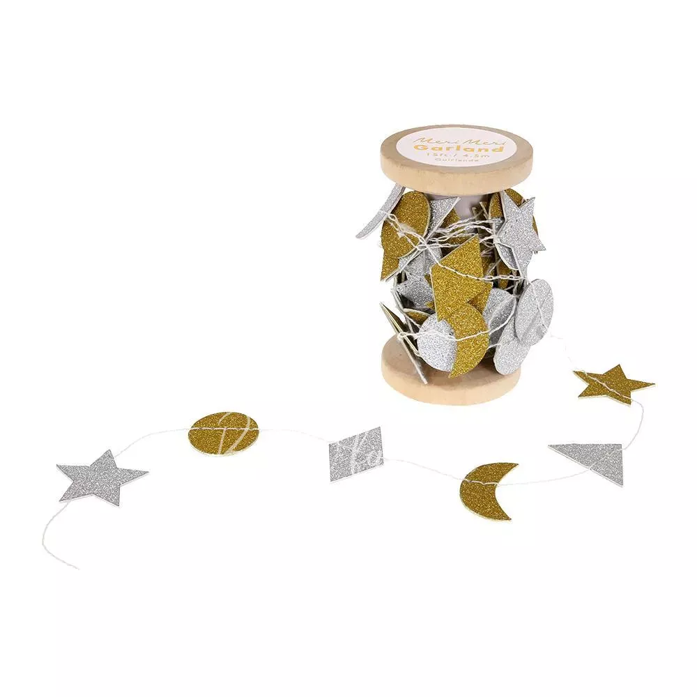 Silver & Gold Stitched Garland