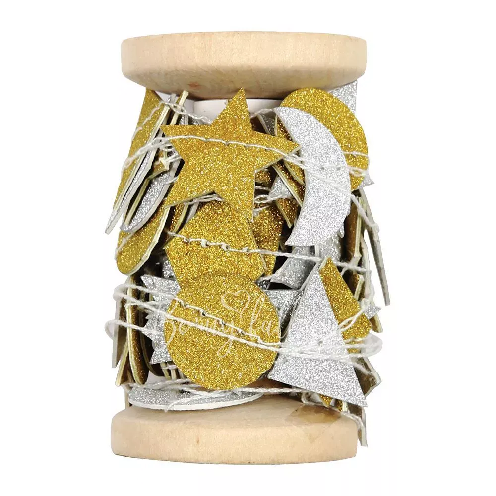 Silver & Gold Stitched Garland