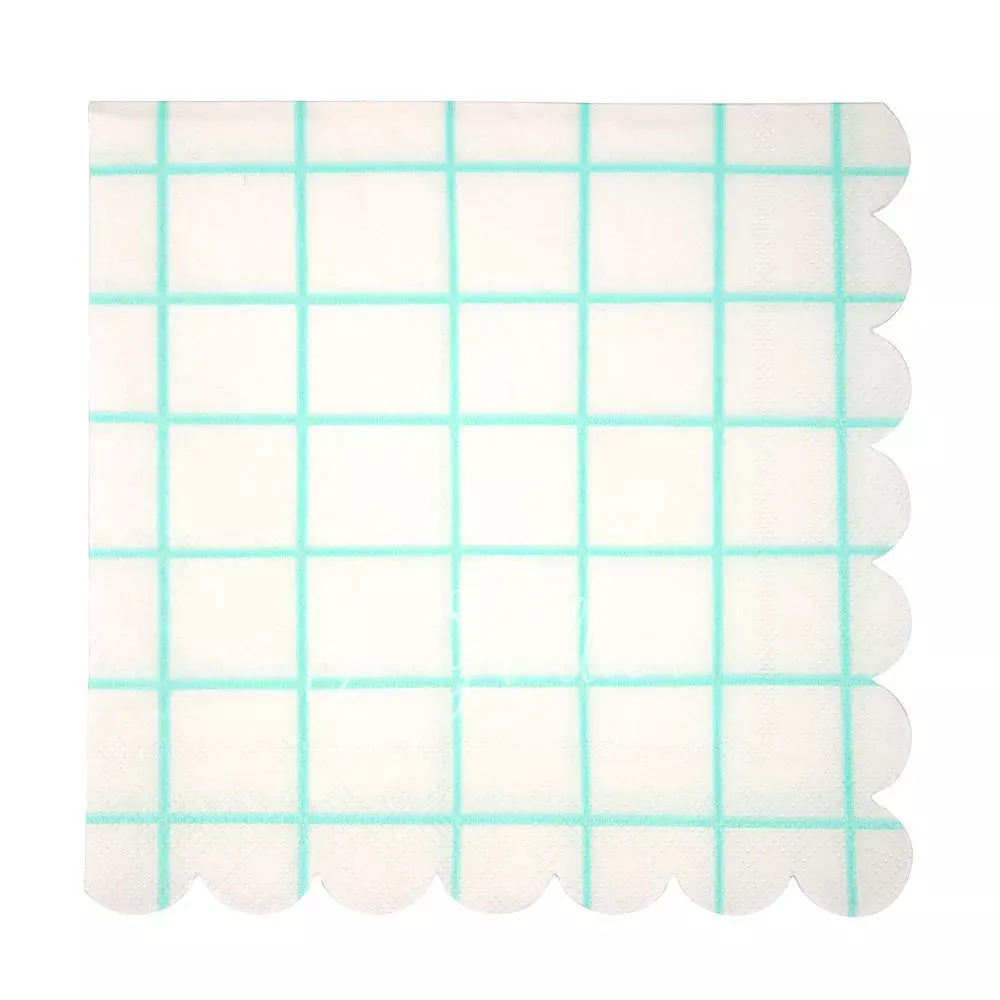 Салфетки для вечеринки Mint Grid (большие)