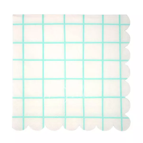 Салфетки для вечеринки Mint Grid (большие)