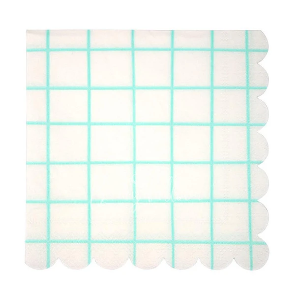 Салфетки для вечеринки Mint Grid (большие)