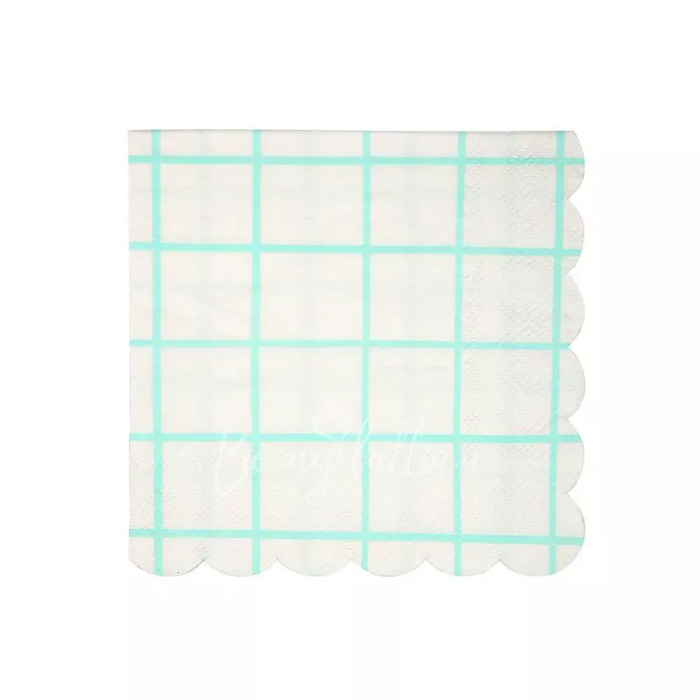 Салфетки для вечеринки Mint Grid (маленькие)