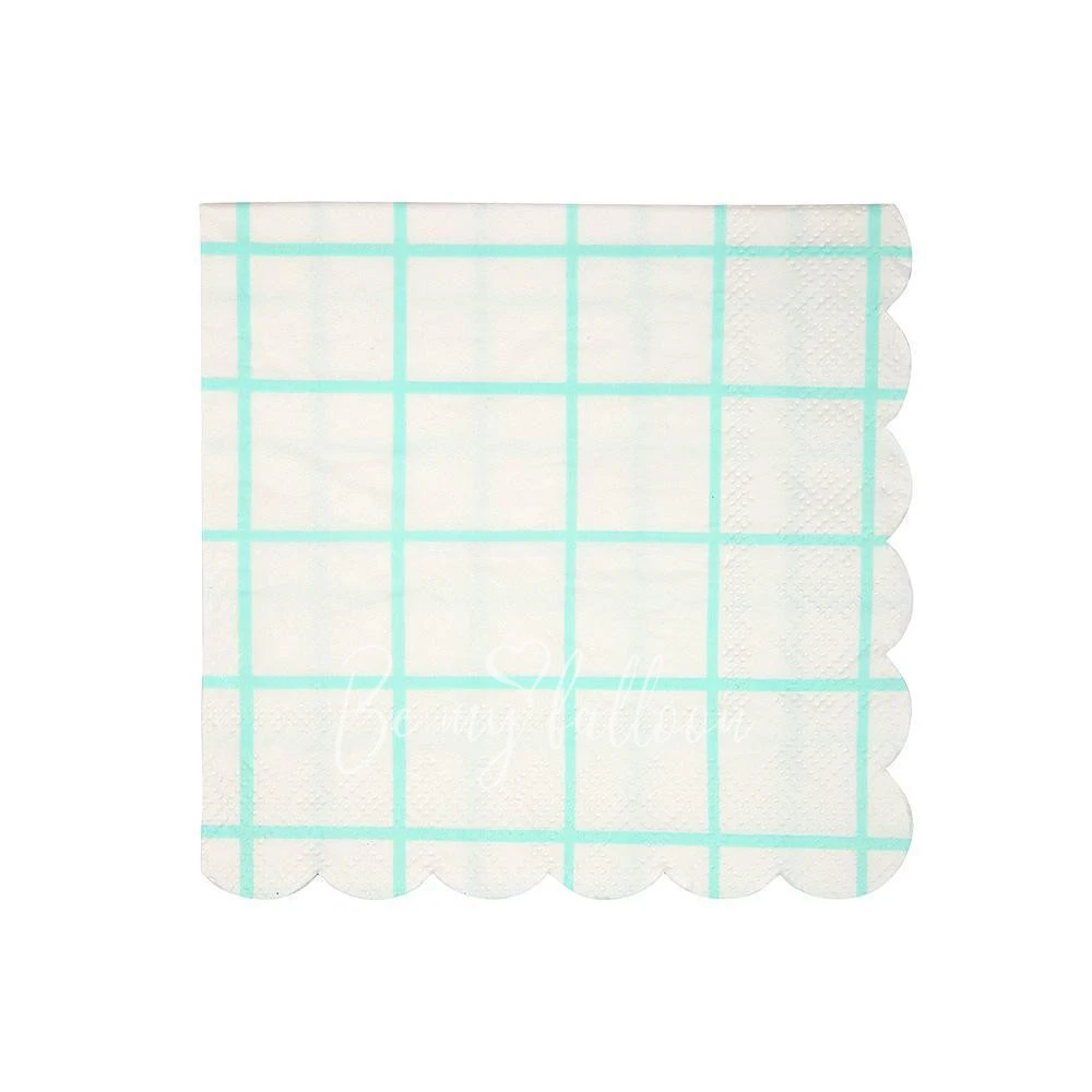 Салфетки для вечеринки Mint Grid (маленькие)